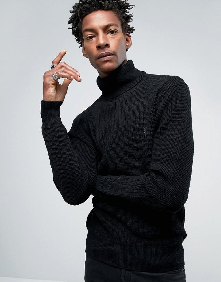 Allsaints Knitted Roll Neck Sweater - Black