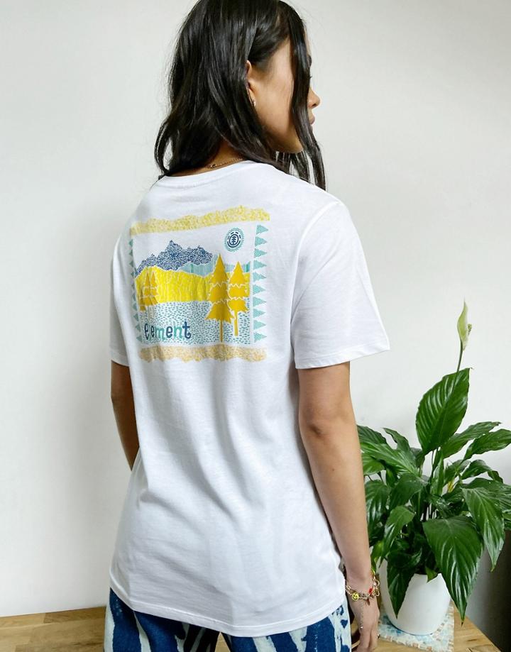 Element Walk About Back Print T-shirt In White