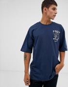 Only & Sons Boxy Fit T-shirt With Back Print - Blue