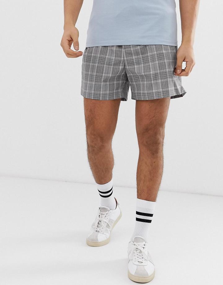 New Look Shorts In Gray Check - Gray