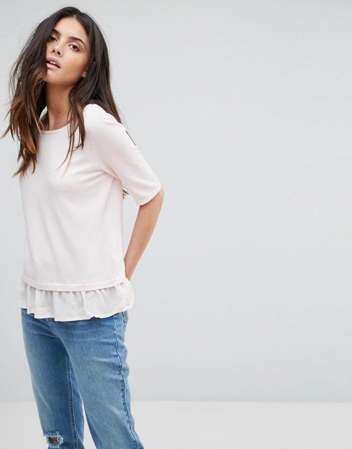 Vero Moda Peplum Hem Top - Pink
