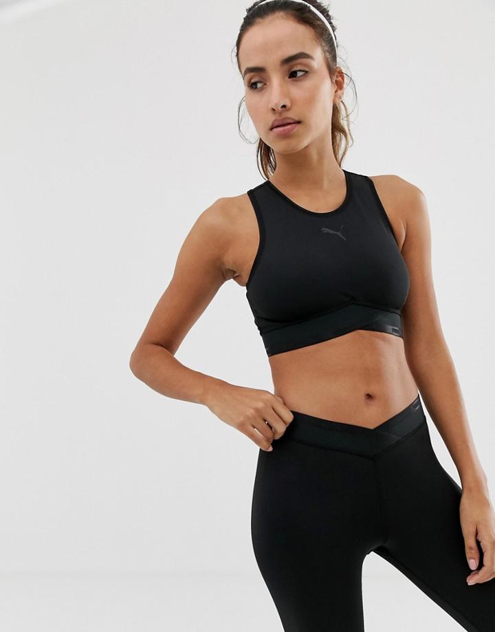 Puma Active Essentials Crop Top In Black - Black