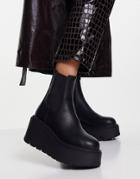 Asos Design Ark Wedge Chelsea Boots In Black