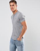 Hollister Henley T-shirt Slim Fit Icon Logo In Gray - Gray