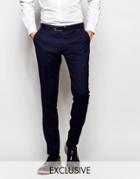Number Eight Savile Row Exclusive Suit Pants In Skinny Fit - Navy
