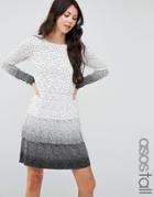 Asos Tall Printed Plisse Tiered Dress - Multi