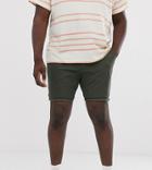 Asos Design Plus Skinny Chino Shorts In Dark Khaki-green