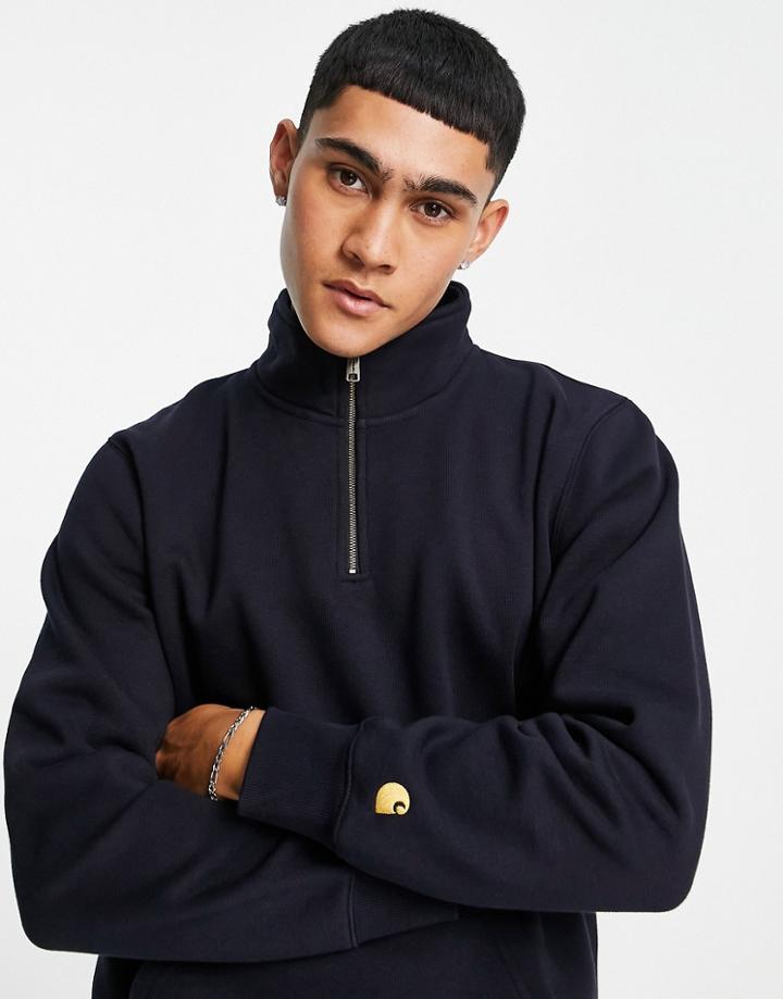 Carhartt Wip Chase Half Zip Sweastshirt In Navy