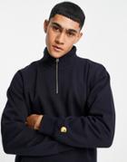 Carhartt Wip Chase Half Zip Sweastshirt In Navy