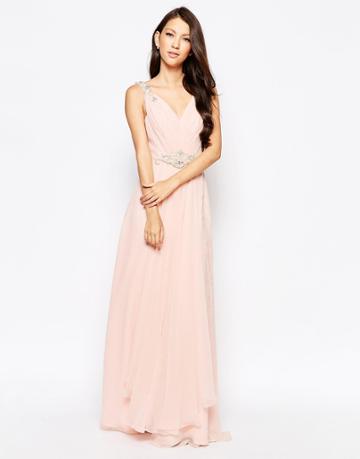 Ashley Roberts For Key Collections Brilliance Maxi Dress - Nude
