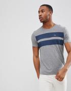 Esprit T-shirt With Double Chest Stripe - Gray