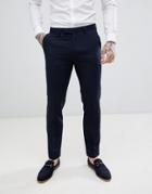 Harry Brown Slim 50% Wool Split Lapel Navy Dinner Suit Pants - Navy