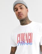 Asos Design Relaxed T-shirt With City Text Print-white