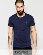 Farah T-shirt With F Logo Muscle Fit Exclusive - Navy
