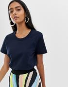 Weekday Kate T-shirt In Navy - Navy