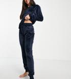Chelsea Peers Tall Super Soft Fleece Lounge Sweatshirt And Sweatpants Set In Navy