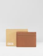 Asos Leather Card Holder With Coin Pocket - Tan