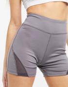 South Beach Performance Legging Shorts In Gray-brown