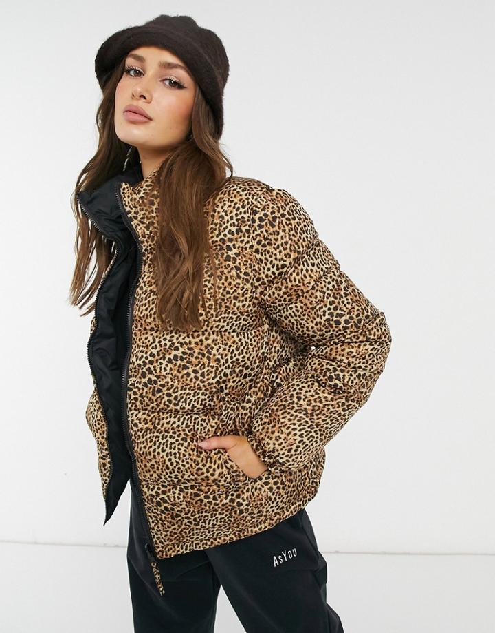 Bb Dakota Cool Kitten Reversable Puffer Coat In Brown