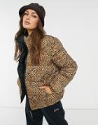 Bb Dakota Cool Kitten Reversable Puffer Coat In Brown