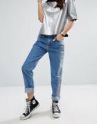 Pull & Bear Metallic Wash Straight Leg Jean - Blue