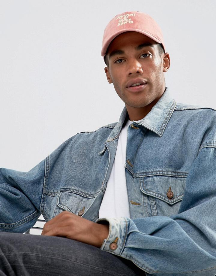 Mitchell & Ness Slouch Adjustable Baseball Cap In Blast Wash - Pink
