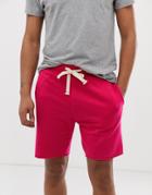 Pull & Bear Jogger Shorts In Bright Pink - Blue