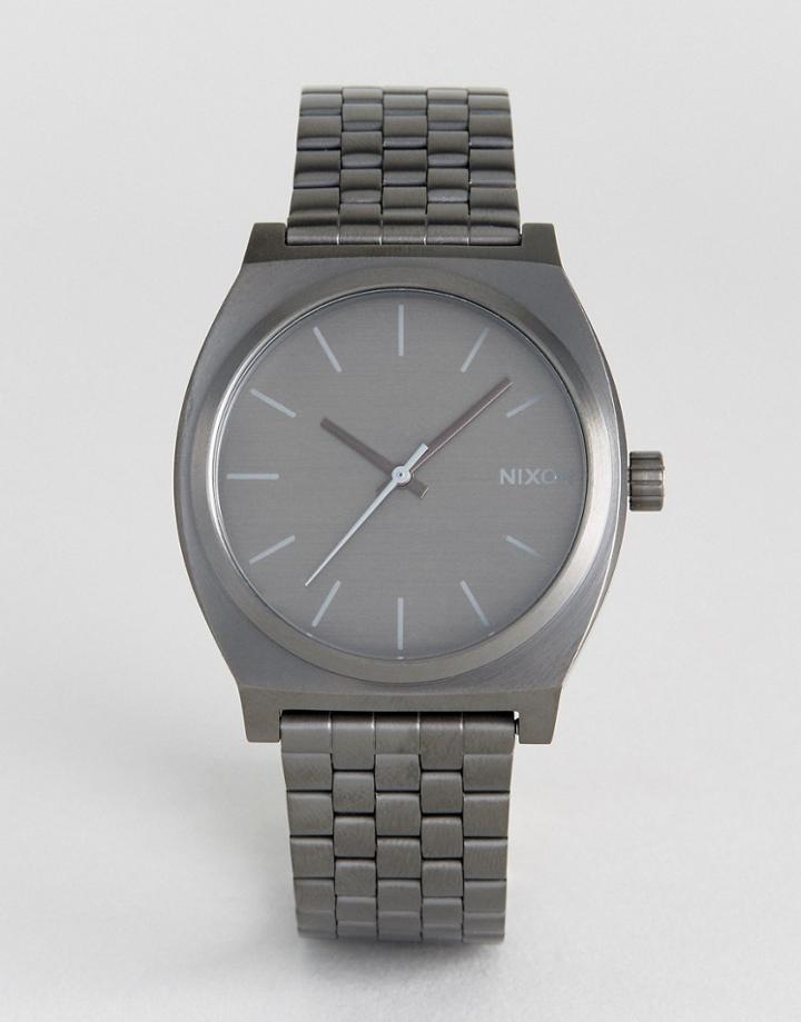 Nixon Time Teller Bracelet Watch In Gunmetal - Gray