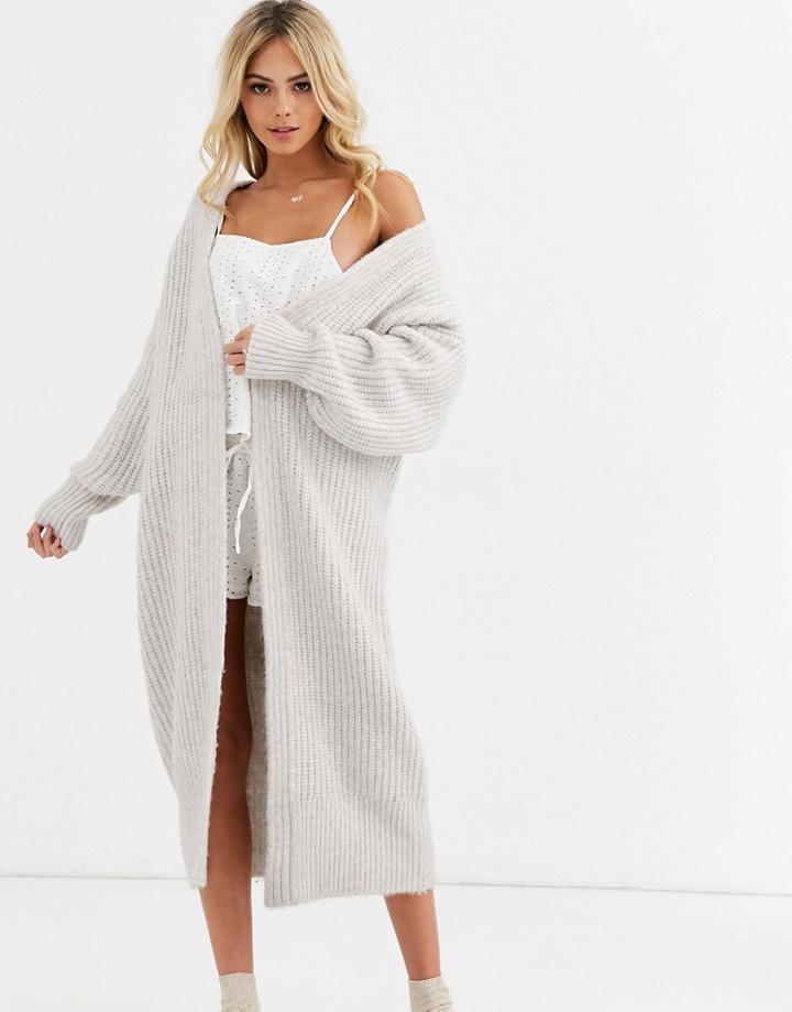 Asos Design Lounge Premium Oversized Cardigan-gray