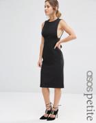 Asos Petite Structured Midi Pinny Dress - Black