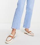 Asos Design Wide Fit Megan Woven Flat Loafers In Natural/tan-neutral
