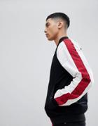 Versace Jeans Bomber Jacket With Red Logo Taping - Black