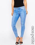 Asos Petite Whitby Skinny Low Rise Jeans In In Azure Light Stonewash - Light Stone Wash