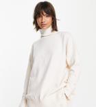 M Lounge Ultimate Relaxed High Neck Sweater-white