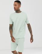 The Couture Club Two-piece Oversized T-shirt In Mint-green