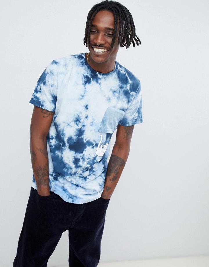 Ripndip Tie Dye T-shirt Falling For Nermal In Blue - Blue