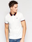 Jack & Jones Pique Polo Shirt With Retro Contrast Collar - White