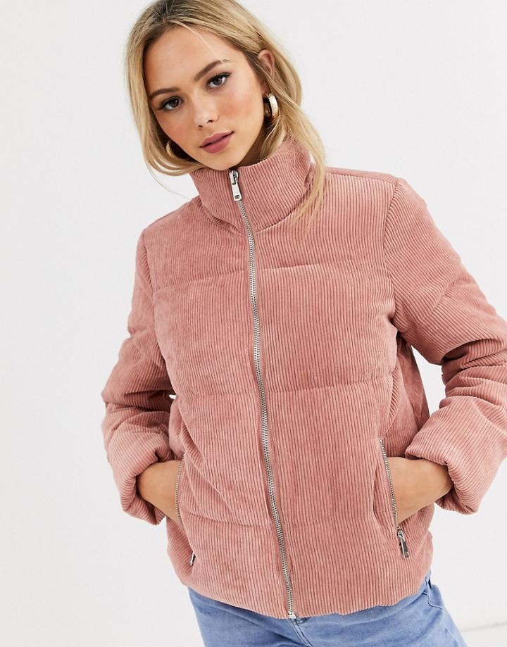 Jdy Cord Padded Jacket-pink