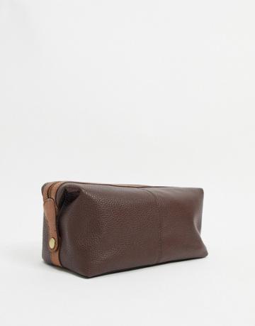 Silver Street Leather Toiletry Bag In Brown