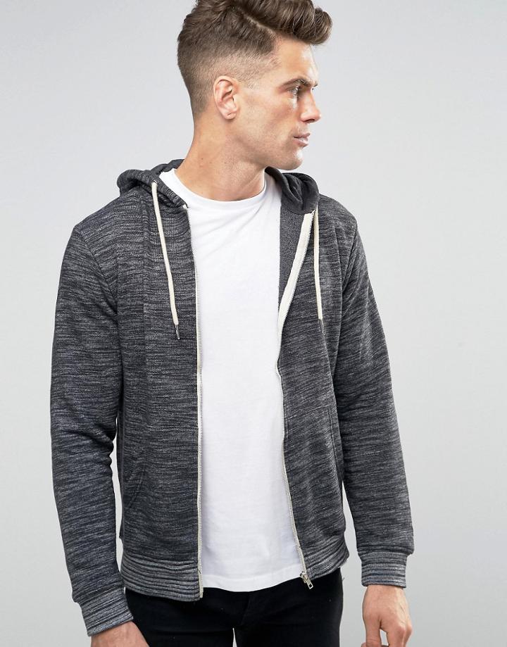 Blend Charcoal Melange Hoodie - Gray