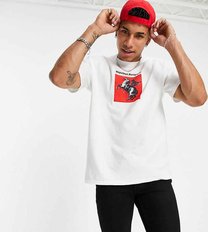 New Look Oversized T-shirt With Banksy Print In White