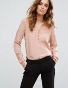 Y.a.s Button Down Long Sleeve Top - Pink