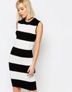 Selected Penna Sleeveless Knitted Dress - Black Stripe