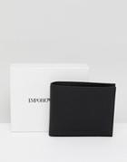 Emporio Armani Leather Logo Grain Leather Coin Wallet Black - Black
