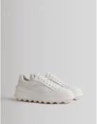 Bershka Chunky Sneakers With Track Sole In White