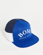 Boss Color Block Large Logo Snapback Cap In Blue-blues