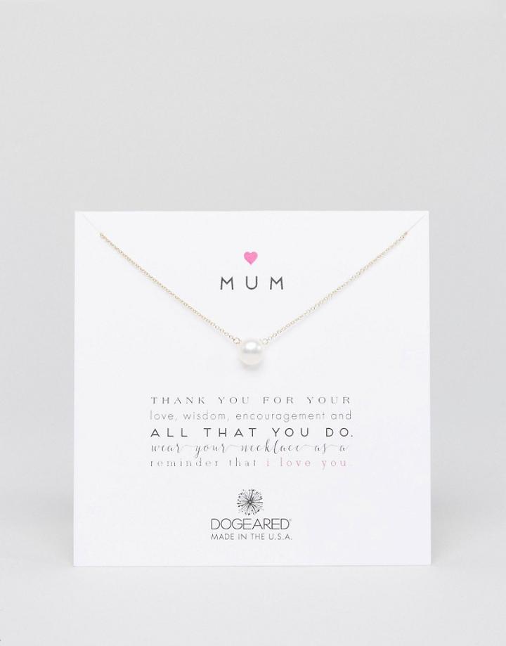 Dogeared Gold Filled Heart Mum Freshwater Pearl Reminder Necklace - Gold