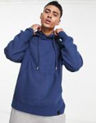 Pull & Bear Basic Hoodie In Dark Blue