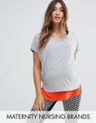 & You Nursing Double Layer Gym Top - Gray