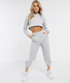 Asos Design Tracksuit Cropped Sweat / Oversized Jogger-grey